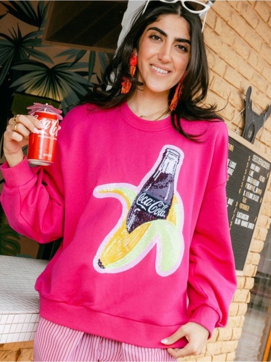 QOS Coca-Cola Banana Sweatshirt Any Size